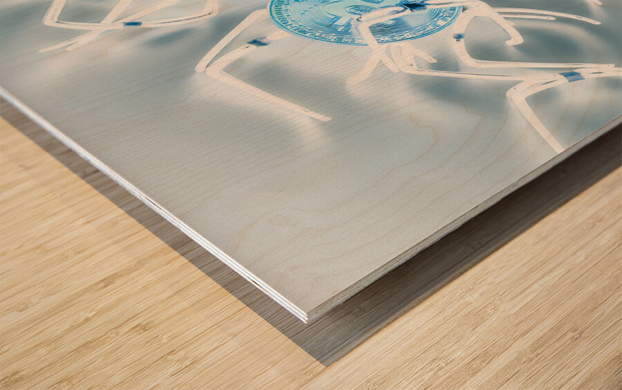 Blockchain network Wood print