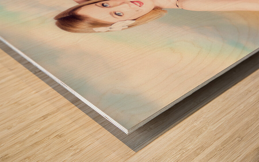 Female explorer on South African wilderness tour Wood print