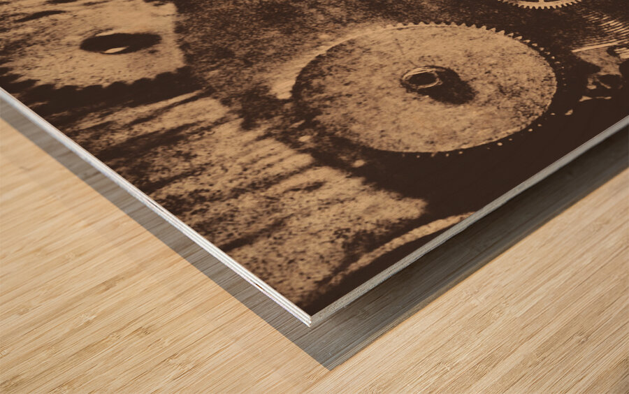 Industrial gears Wood print