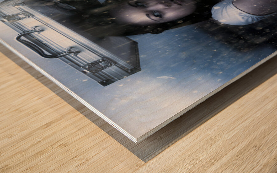 Business Woman Caught In Rain And Bad Weather Wood print