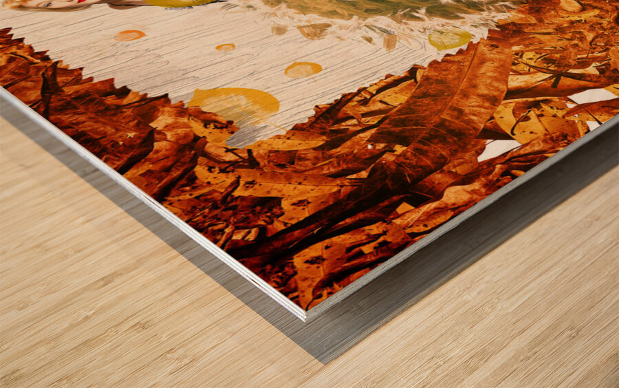 Autumn postcard pinup Wood print