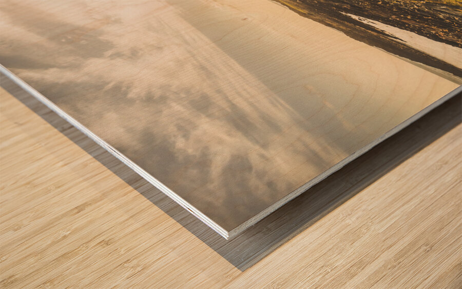 Routing western shores Wood print