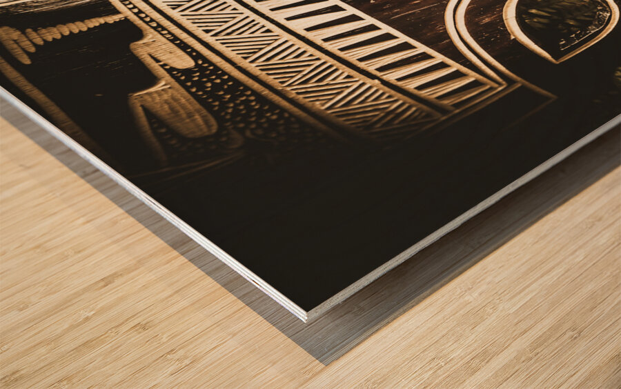 Rainforest tribal mask Wood print