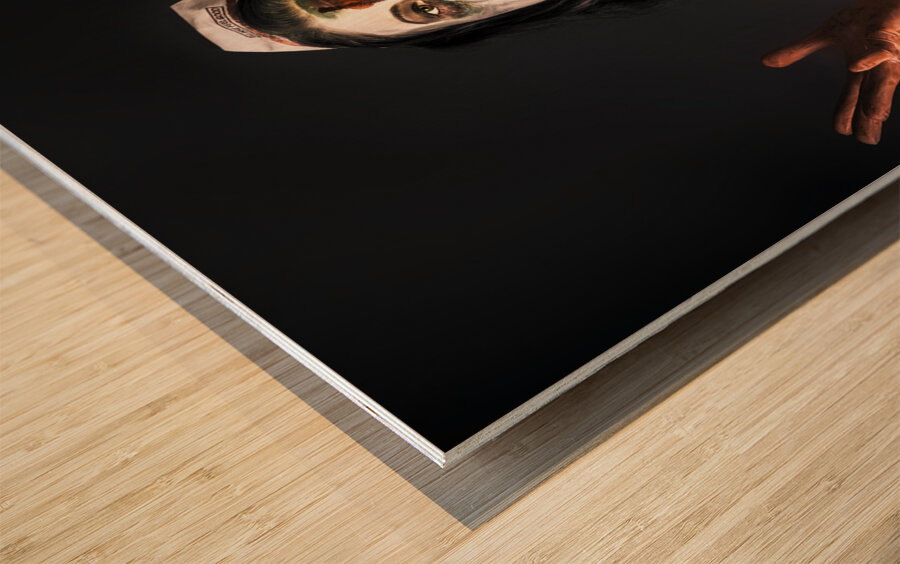 Living dead health professional putting on gloves Wood print