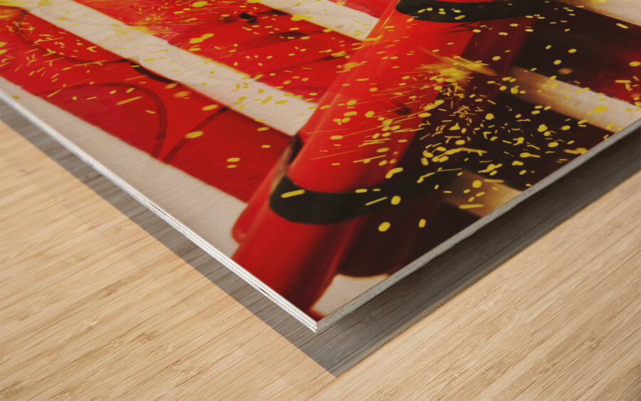 Cartoon bomb Wood print