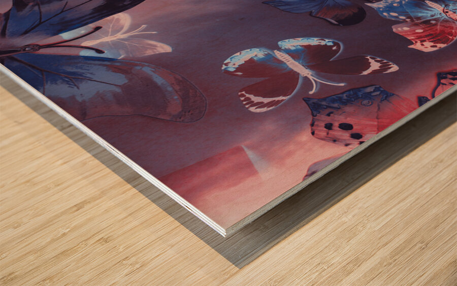 Artistic colorful butterfly design Wood print