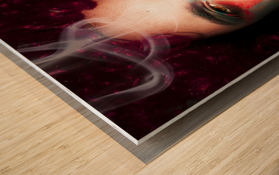 Smoking clown Wood print