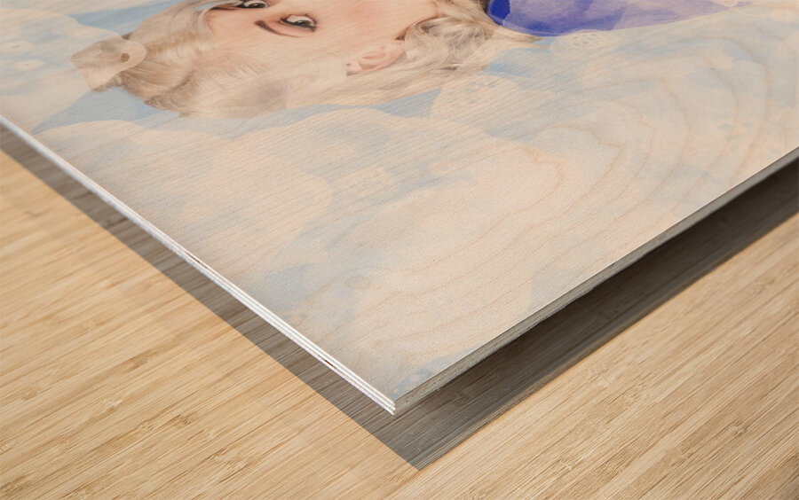 Gorgeous young woman cleaning in pinup style Wood print