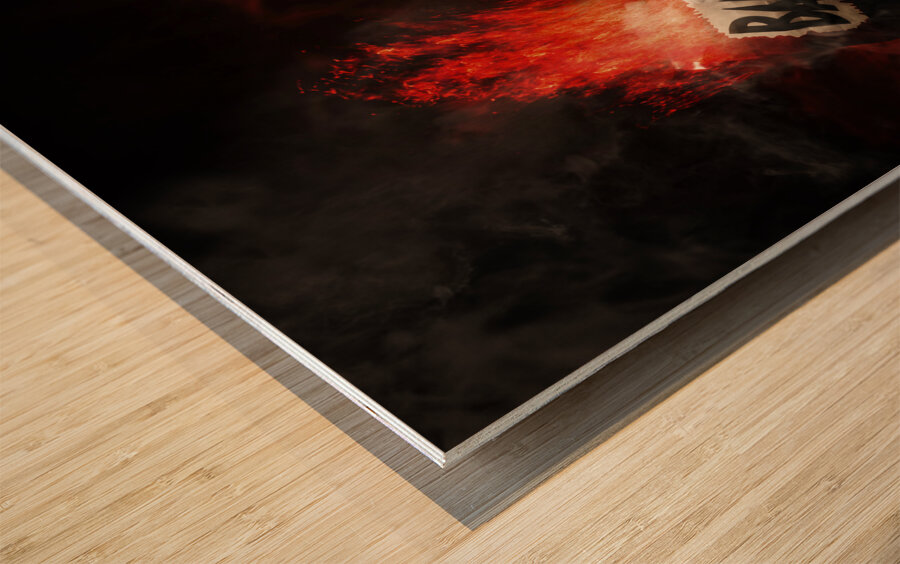 Deadly sugarskull girl firing pop gun with bang Wood print