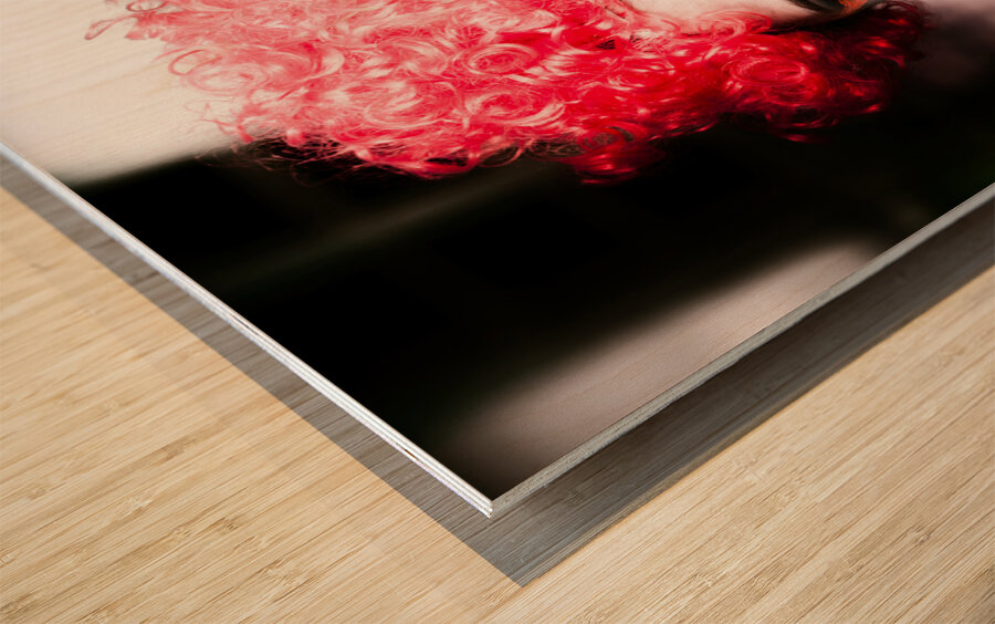 Ms Frightened The Scared Clown Wood print