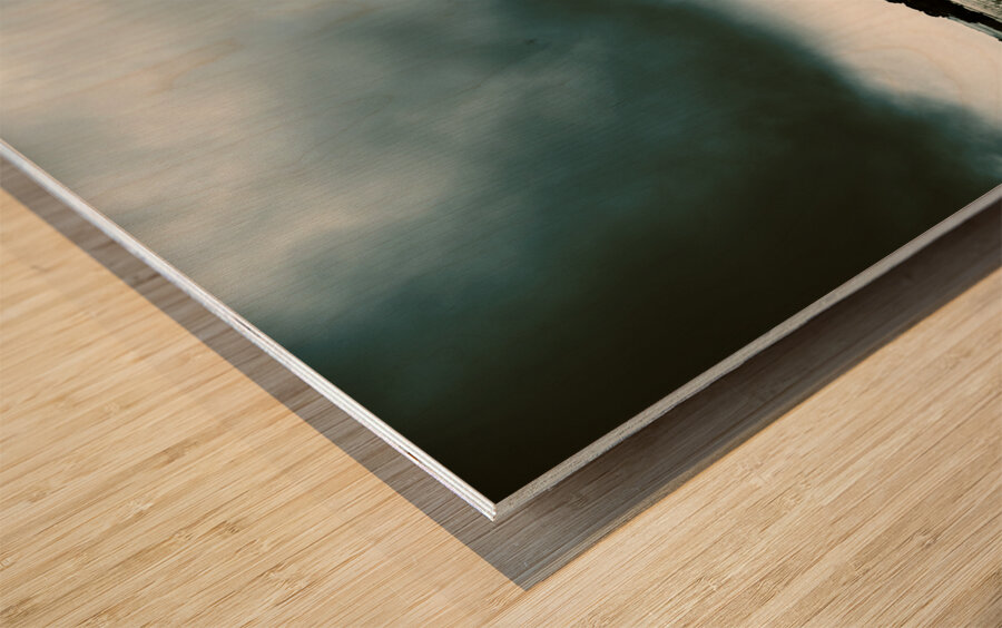 Snow railway Wood print