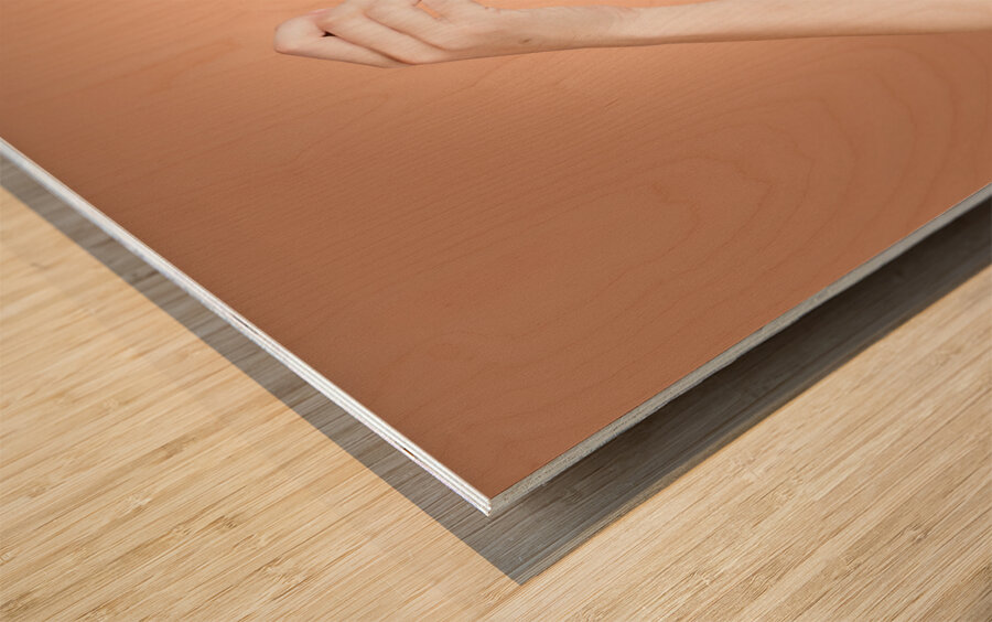 Happy Beautiful Pin Up Girl Drinking Tea Or Coffee Wood print