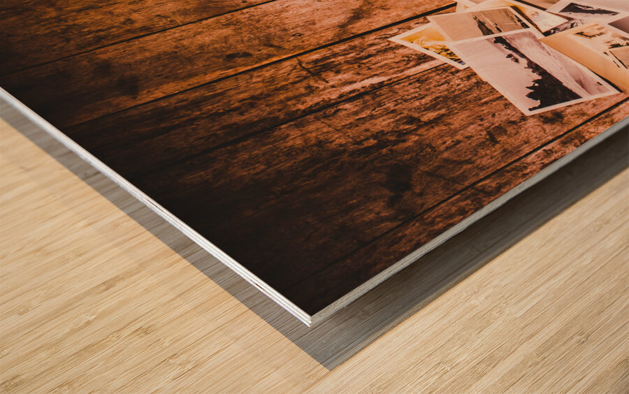 Merger of past lives and interwoven stories Wood print