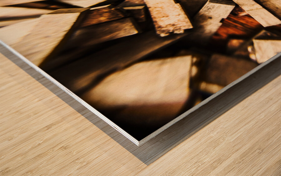 News in press typeset Wood print