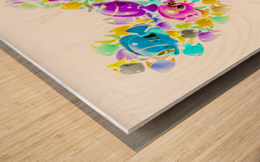 Marine love Wood print