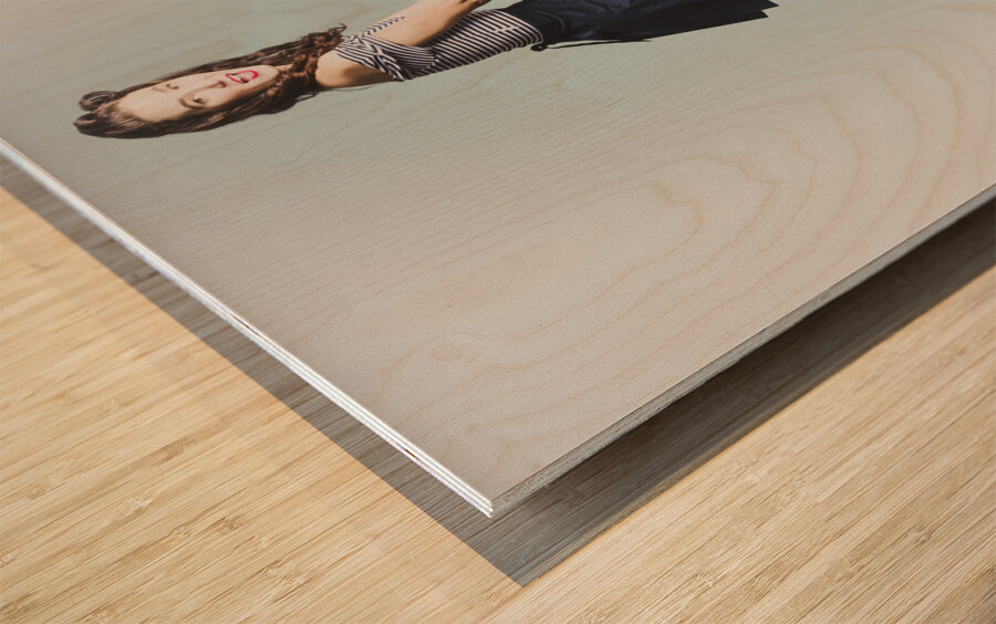 Vintage toned pinup portrait Wood print