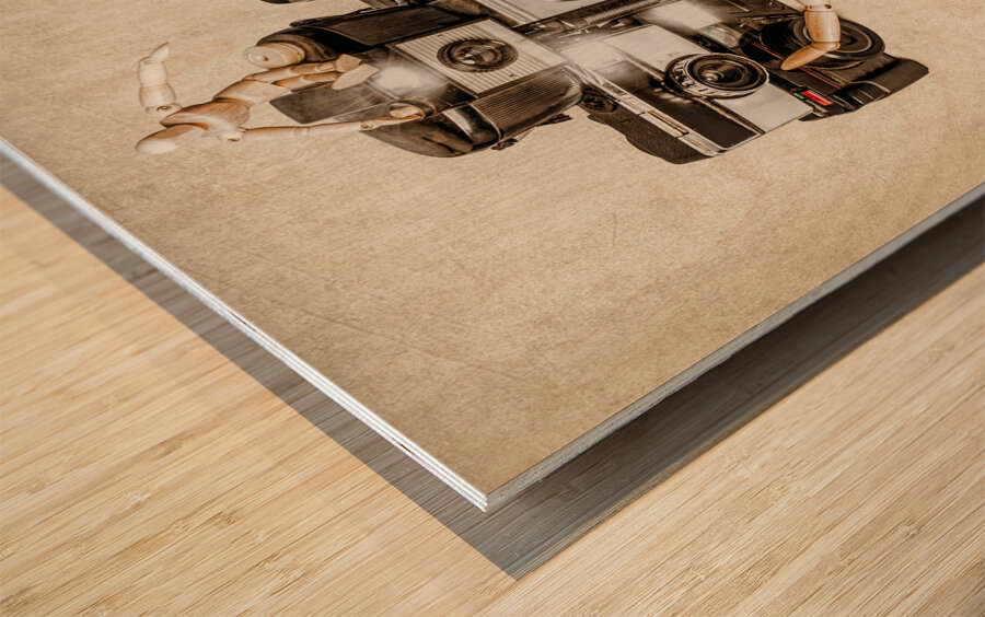 When the photographers away the toys will play Wood print