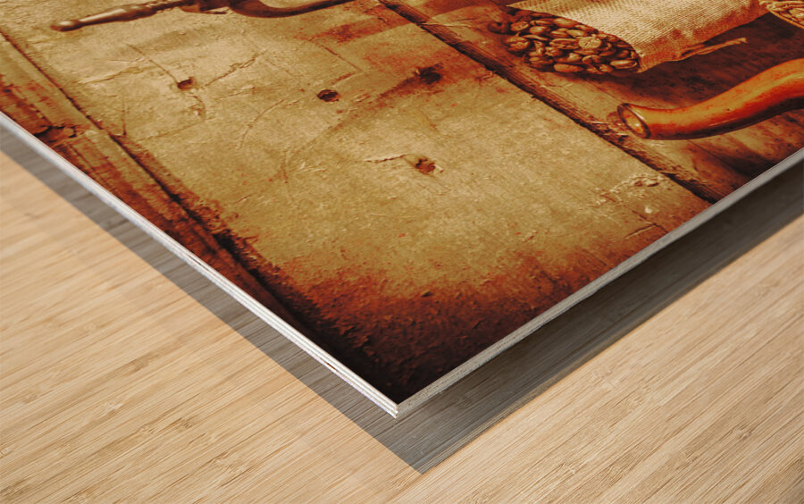 Old bean mill decor. Kitchen art Wood print