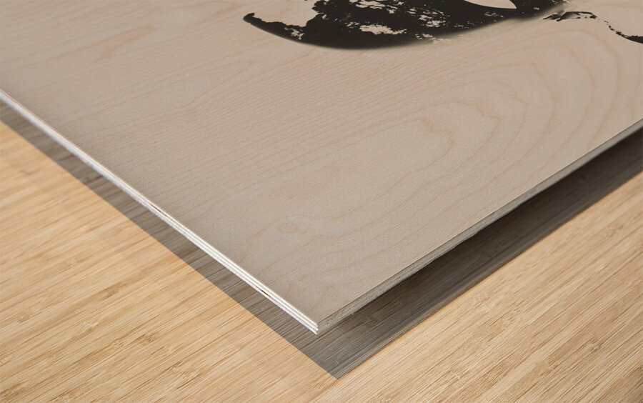 Unmasking in silence Wood print