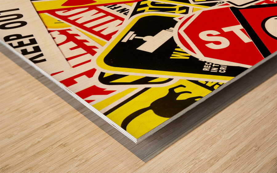 Street sign city Wood print