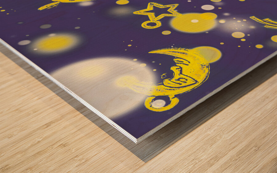 Starry night Wood print