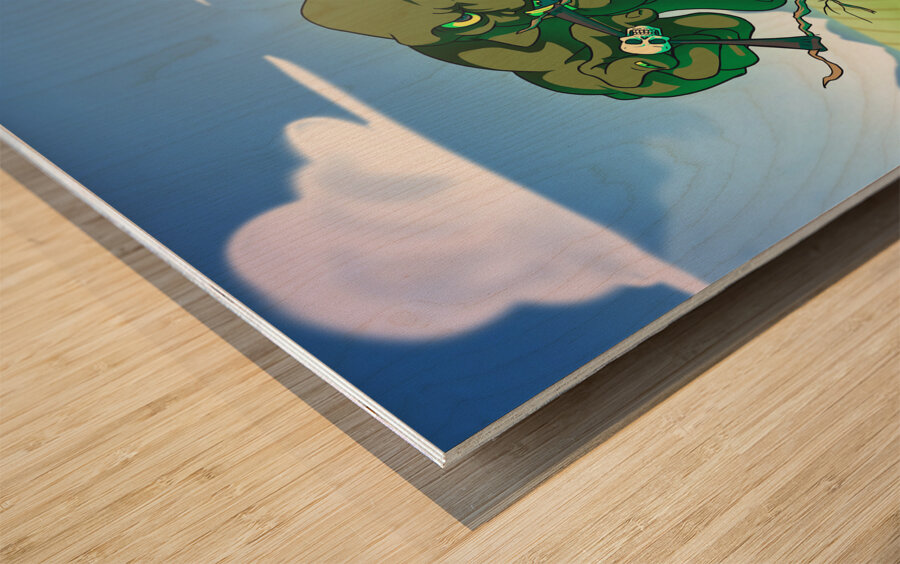 Fantasy ogre monster guarding fort Wood print