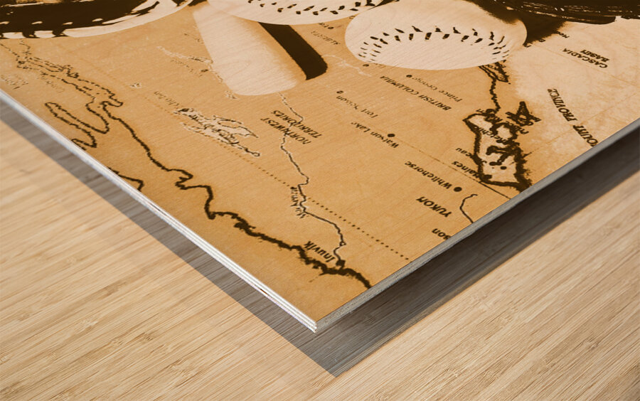 Major league memories Wood print