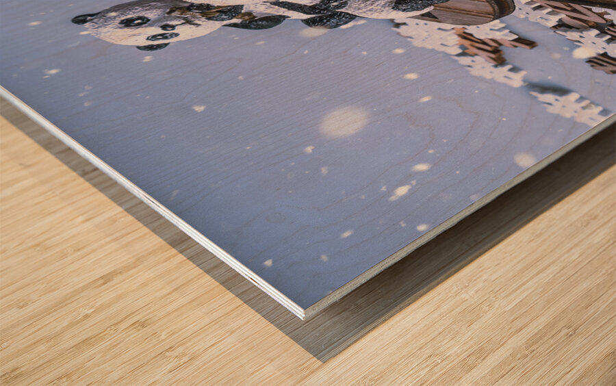 Panda frosts Wood print