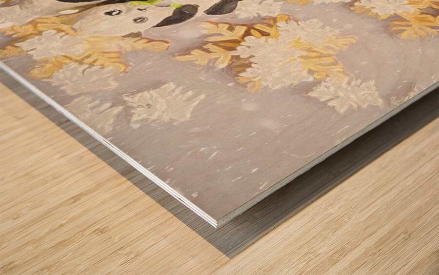 Painterly pandas Wood print
