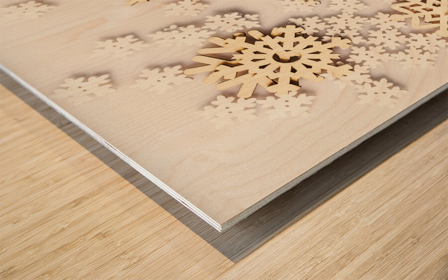 Snowflake winters Wood print