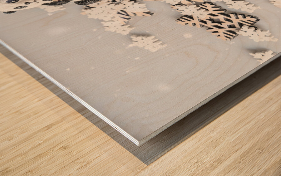 White winter adventure Wood print