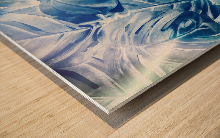 Tropical blue Wood print