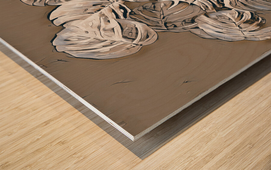 Monstera machinations  Wood print