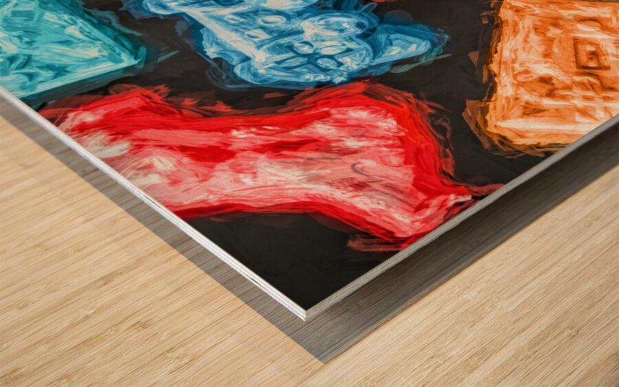 Controller colours Wood print