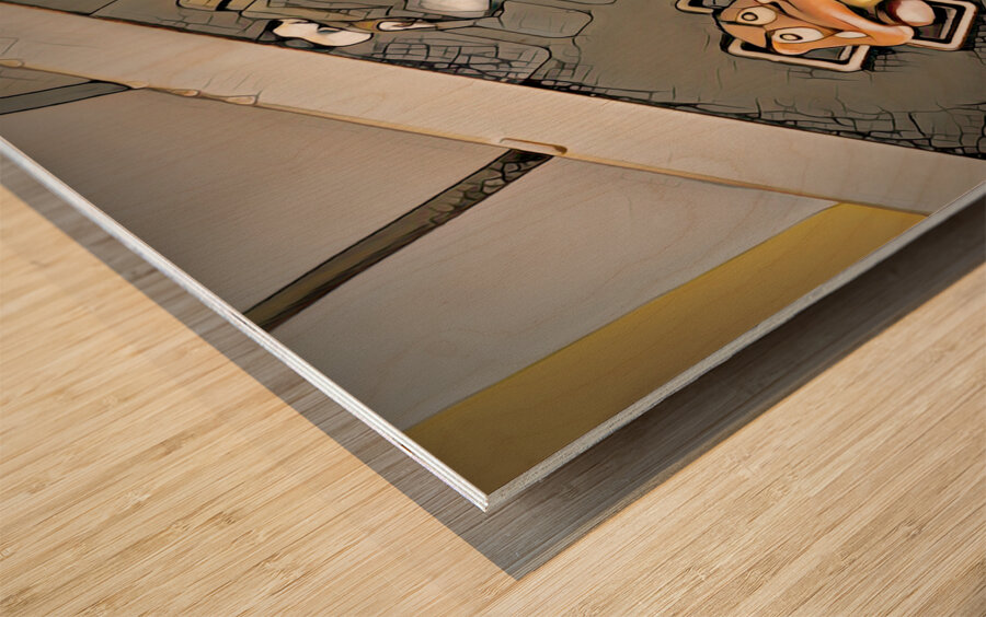 Pixel playoff Wood print