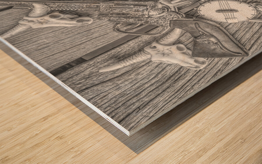 Banjos boom sticks and bones Wood print