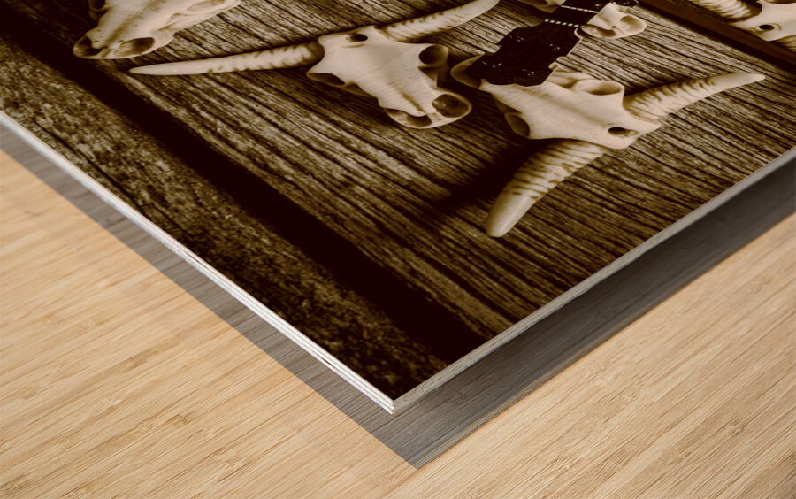 Playing up a country scene Wood print