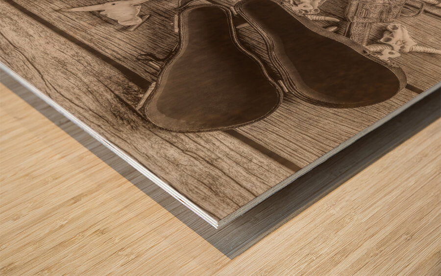 Rustic western charm Wood print