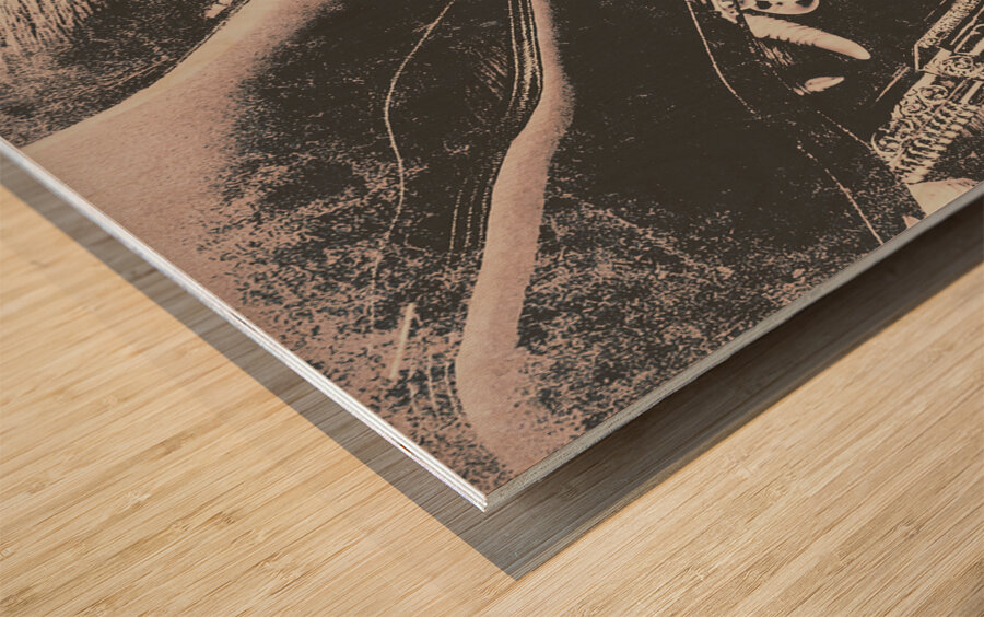 Skulls and strings Wood print