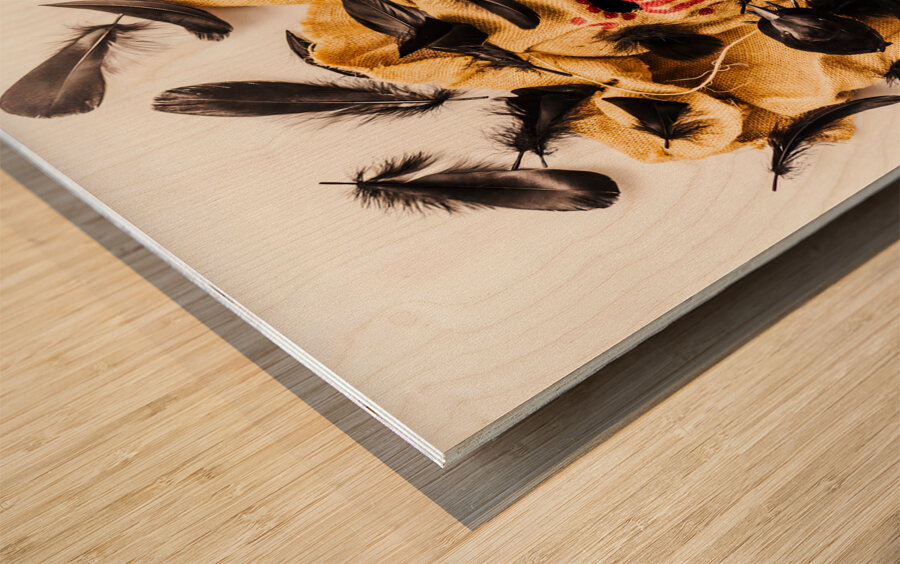 Crowed and feathered Wood print