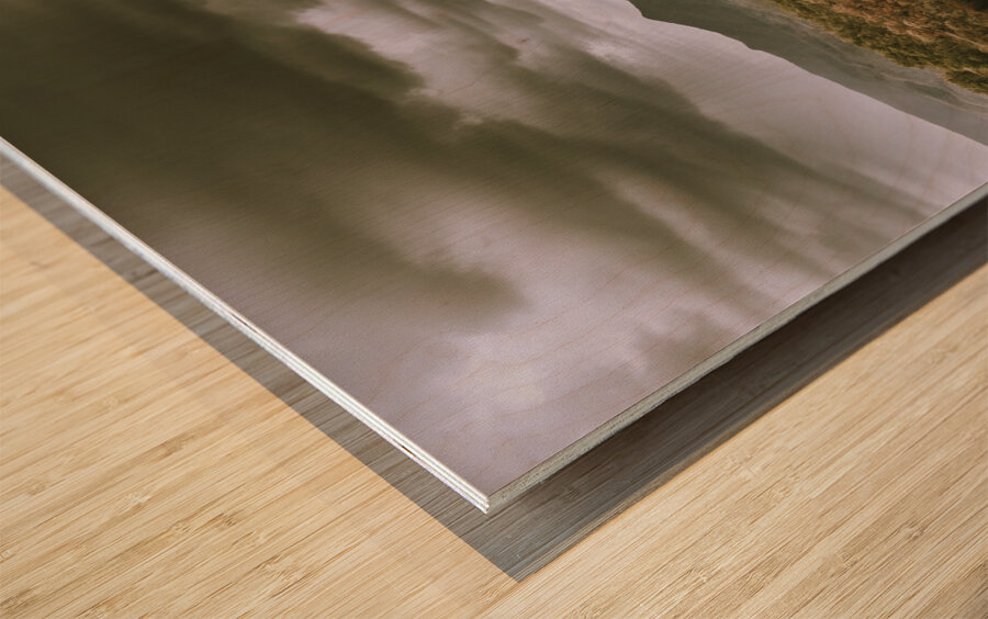 Overcast dramatic views of Mount Perry Wood print