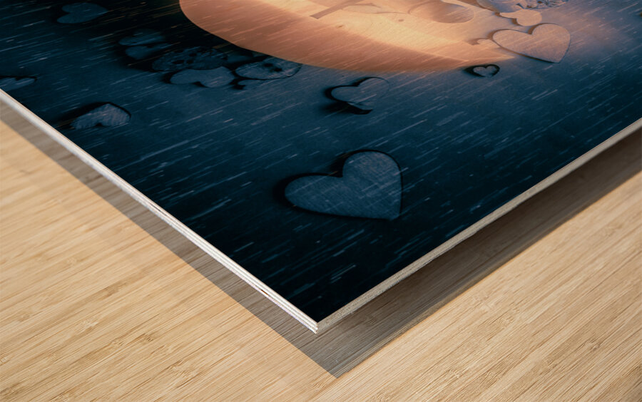 A light in the rain Wood print