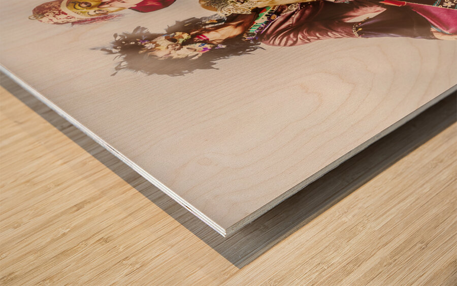 Carnival of three  Wood print