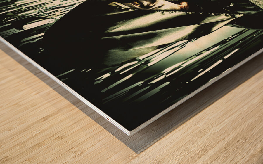 A grim meeting Wood print