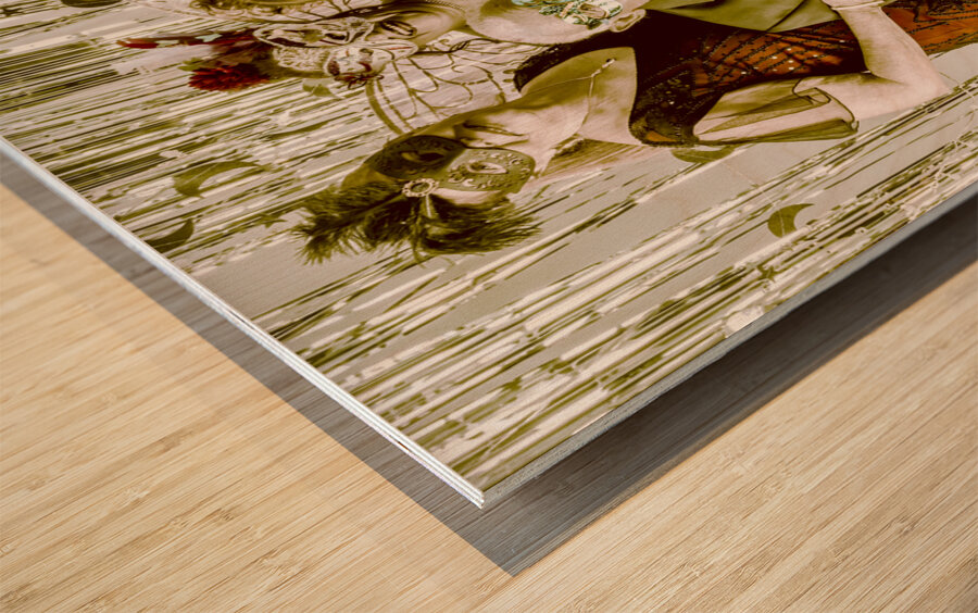 Masked revelry Wood print