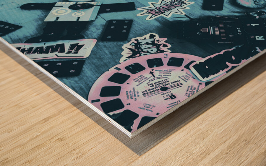 Robot Comic Strip Wood print