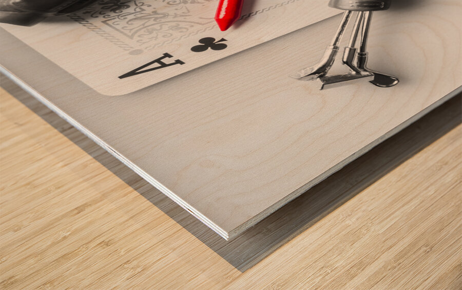 Clubs and aces Wood print