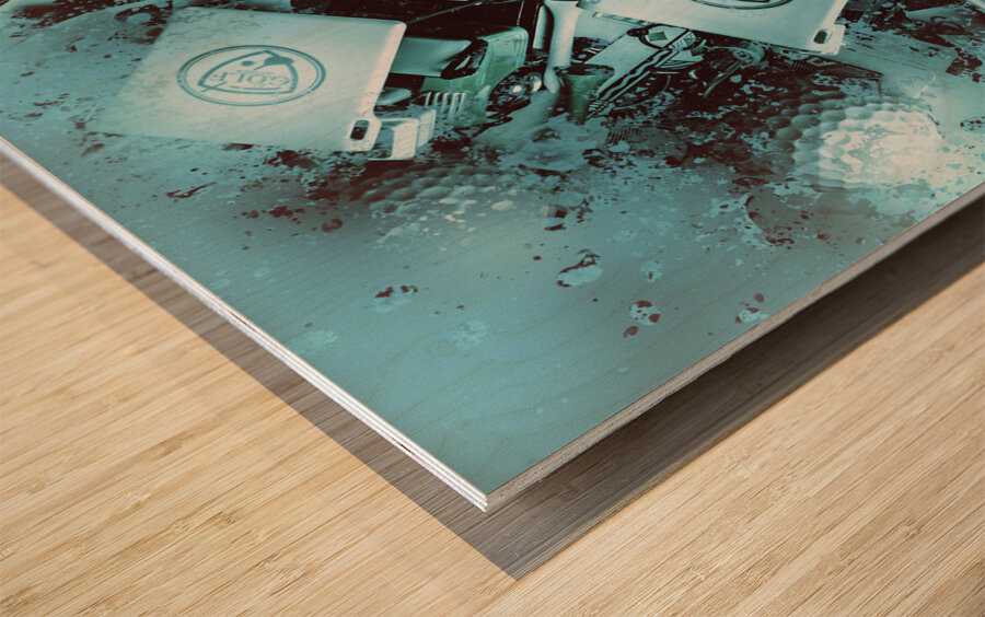 Golfing in the rain Wood print