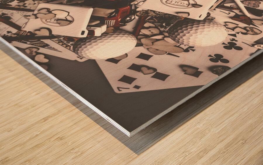 Playing the field Wood print