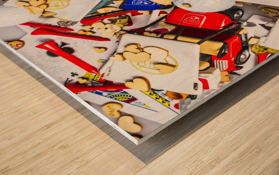 Hearts and carts Wood print